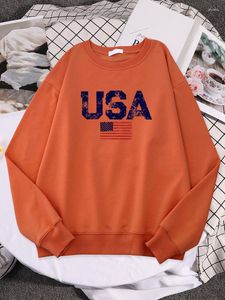 Felpe con cappuccio da donna Usa Lettere Bandiera americana Stelle e strisce Felpa con cappuccio da donna Sport Pullover larghi Capispalla di qualità singola Harajuku Street