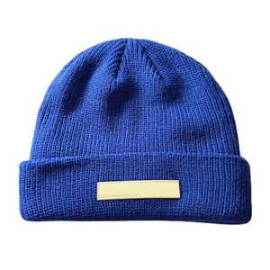 Kış Örme Beanie Pamuk Şapka Kadın Erkekler Mavi Yüksek Kaliteli Örgü Kalın Sıcak Beanies Şapkalar Kadın Bonnet Kapakları