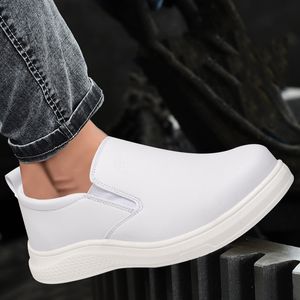 Stövlar Anti Statiska arbetssäkerhetsskor för män Kvinnor Anti Smash Wear Resistant Lightweight Protective White Loafers 230901