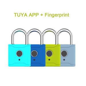 Fechaduras de porta portátil inteligente fechadura de impressão digital fechadura biométrica elétrica USB recarregável IP65 à prova d'água TUYA app capa de silicone substituível HKD230903