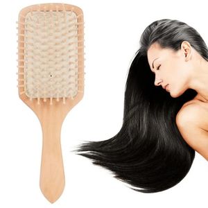 Wood Comb Professional Healthy Paddle Cushion Hair Loss Massage Brush Hairbrush Comb Scalp Hair Care Healthy Wooden Comb Sep04