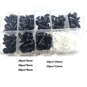 Doll Accessories 6mm8mm9mm10mm12mm Safety Eyes Black Color Fit for Crochet Stuffed Amigurumi Doll Come With Washers 230904