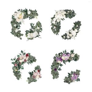 Decorative Flowers 2x Artificial Wedding Arch Flower Welcome Signs For Home Arrangement