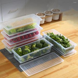 Lagringsflaskor Verktyg Square med lock Transparenta Food Organizer Boxar Kylskåp Konserveringsboxbehållare