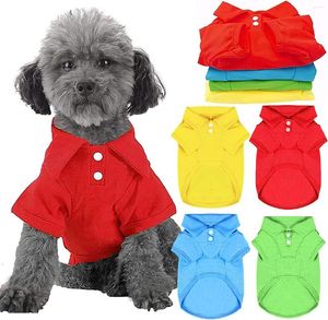 Polo per animali domestici in poliestere tinta unita per abbigliamento per cani, elegante e confortevole, perfetta per il tuo amico peloso, adatta a cani di piccola e media taglia