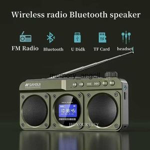 Alto-falantes portáteis F28 Bluetooth 5.0 Rádio FM Leitor de música Alto-falantes sem fio ao ar livre Mini portátil MP3 Walkman Qualidade LED Monitor Relógio Caixa de som HKD230904