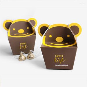 Gift Wrap 6.5 4.1 6cm Bear Shaped Cartoon Candy Box Baby Shower Birthday Party Wedding Favor Boxes 100pcs/lot