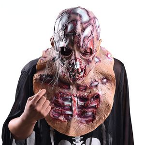 Maski imprezowe Realistyczna maska ​​lateksowa przerażająca czaszka pełna głowa Halloween horror cosplay zombie twarz 230904