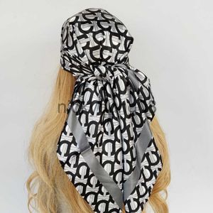 Hängande halsdukar 90*90 cm kvinnor halsduk Silkkänsla hår hals fyrkantig märke kontor bandanna ljuddämpare servitör flygvärdare handduk ringer wrap x0904