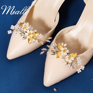 Hair Clips Fashion Bridal Shoe Accessories Prom Women Buckle Crystal Pearl Flower Bride Wedding Party Bridesmaid Gift