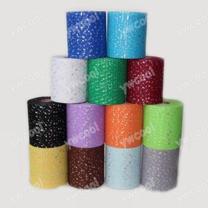 Kumaş Çocuk Giyim Kumaş 6 inç * 100 yarda Tül Makarası Parlayan Lazer Glitter Sequin Tül 230904