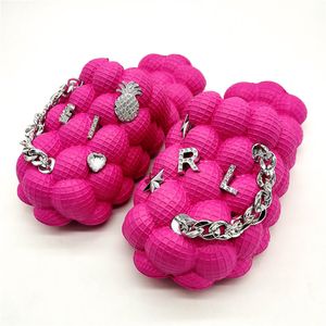 Slippers Arrival Women Summer Breathable Bubble Slides with Bling Chains Charms Girl s Flat Beach Sandals Shoes 230901