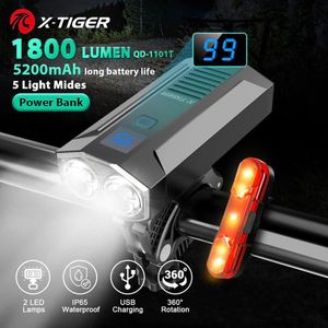 Bike Lights X-TIGER Bicycle Light Rainproof USB Charging LED Cycling Lights Front Lamp Headlight Aluminum Ultralight Flashlight Bike Light 230904