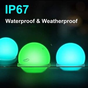 Çim lambalar Su geçirmez şarj edilebilir LED top ışığı açık bahçe dekorasyon havuzu küreler yüzen küre uzaktan 12 ll
