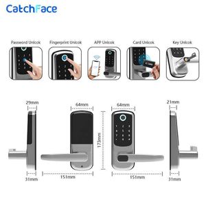 Türschlösser Biometrisches Fingerabdruck-Türschloss Bluetooth Smart Lock Digitale Tastatur RFID Keyless Entry Türschloss Alexa/TTlock APP HKD230903