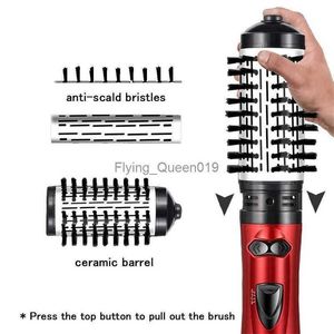 Electric Hair Dryer Rotating Brush Blow Drier Comb Hot Air Straightener Curler Iron One Step 2 Gears Blower Replaceable Heads HKD230903