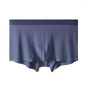 Mutande Boxer da uomo sexy Tronchi morbidi senza cuciture Slip lisci e sottili Slip con sacchetto per tromba Intimo Pantaloncini da bagno casual solidi