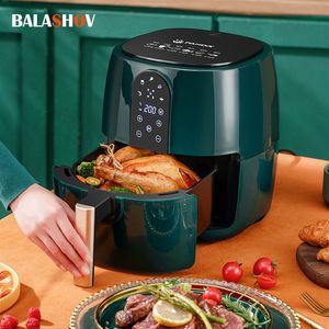 6L Smart Electric Air Fryer, Large Capacity, 360° Baking, LED Touchscreen, Oil-Free Cooking, Black
