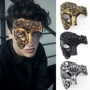 Party Masks Egyptian Men Ancient GrecoRoman Warrior Half Face Mask Venice Halloween Masquerade Decoration 230901