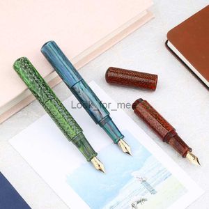 Canetas-tinteiro portáteis Majohn Wancai Mini Resina Caneta-tinteiro Verde-Branco Iridium F Nib 0,5mm Palm Short Ink Pen Writing Office Gift Set HKD230904
