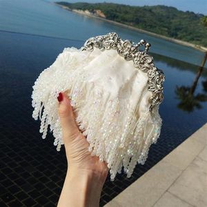 2019 Vintage Fringe Torby Mini Pearls Bag ręka torebki ślubne