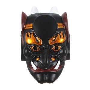 Party Masks Horrible Japanese Samurai Prajna Mask Halloween Realistic Cosplay Party Costume Masks Resin 230904
