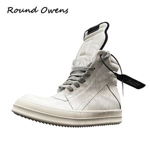 Boots Dekherw Leather High Top White Shoes Zipper Tjock Sole Mainline Geobasket Ro Luxury Sneakers Ankel Casual Flat Motorcykel 230901