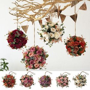Декоративные цветы, 1 шт., искусственный шар-роза для декора свадебной вечеринки, домашний подвесной орнамент, креативный имитация цветка