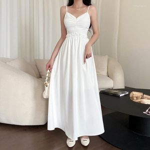 Sukienki imprezowe Białe lato dla dziewcząt kobiety Maxi Wedding Bride Sukienka Fairy Elegancki wieczór na plaży Kobieta seksowna suknia balowa