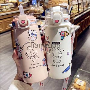 カップ料理調理器具500ml350mlかわいいウォーターボトルサーモスカップポータブルカワイイ魔法瓶とステッカーのステンレススチールサーマルマグX0904