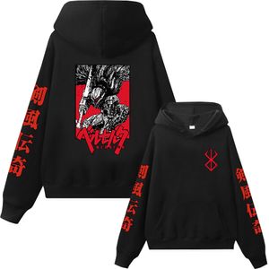 Erkek Hoodies Sweatshirts Anime Hoodie Berserk Büyük Boyut Hoodies STREEWEAR ERKEK CEP SÜRESİ HARAJUKU Polar Sweatshirt Unisex Y2K Sweater 230904