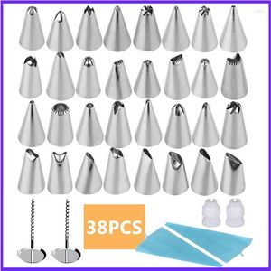 Baking Tools 38pcs Piping Tips Stainless Steel Nozzles Pastry Confectionery & Bag Coupler Nails Cake Decorating