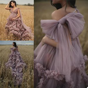 2021 New Ruffles Maternity Dresses Women Sexy Kimono Pregnant Party Sleepwear Jackets Custom Made Bathrobe Sheer Nightgown Robes298u