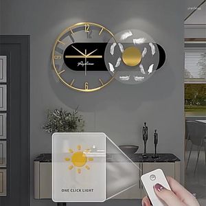 Wanduhren, große Uhr, Heimdekoration, modisch, stumm, modernes Design, Digitaluhr, Fernbedienung, LED, elektronisch