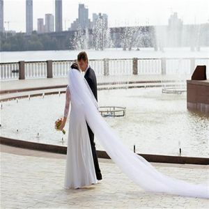 5M two layer White ivory Champagne Wedding veil cut edge Cathedral Lehgth with comb Bridal veil 487p273A