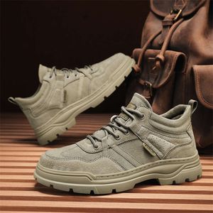 Jin Ping Men's Shoes Autumn And Winter Mid Top Pig Peel Casual Martin Boots K890-P95men Women Outdoor Sports Running Sneakers Casual Shoe