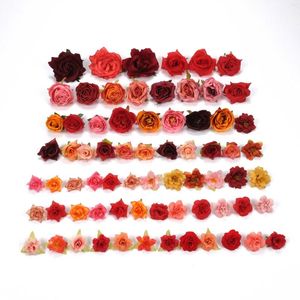 Decorative Flowers 69Pcs / Pack Artificial Silk Flower Bulk Rose Combo Set DIY Craft Ornament Haning Wall Decor Accessories Fake