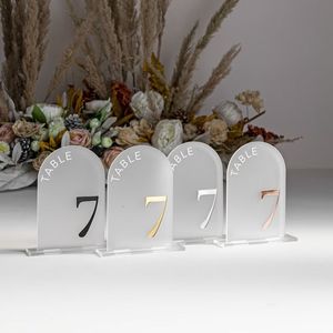 Altre forniture per feste per eventi Segnaletica per decorazioni per matrimoni in acrilico satinato con numeri per tavolo ad arco 230901