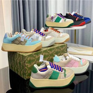 Casual Shoes Designer Women Screener Genuine Leather Sneakers mens Shoes Vintage Web Green Red Stripe Shoes Original Canvas Flats sports shoes Sneakers With Box