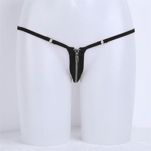 Women Micro Crotch Thongs Briefs Lingerie Underpants Stretchy Open Zipper G-Strings Underwear Ladies Sexy Erotic Sex Panties Women298G