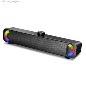 Tragbare Lautsprecher, Desktop-Computer-Lautsprecher, Computer-Gaming-Soundbar mit RGB-Licht-Lautsprecher für PC-Monitor, Laptop, Plug-and-Play, Q230904