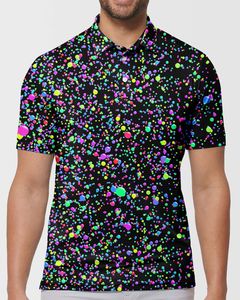 Herrpolos galaxer golfpolo tshirts konsttryck trender skjorta sommar shortsleeve anpassade kläder 230901