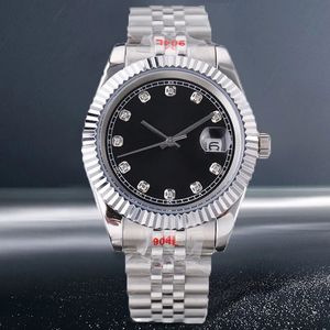 Elegante mostrador preto relógios de prata relógio de aço inoxidável data designer mulheres relógio movimento automático 31mm 36mm 41mm feminino 28mm relógio de pulso 2813 movimento