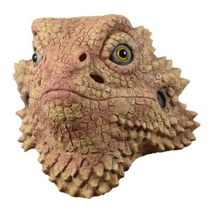 Party Masks Halloween Masquerade Mask Cute Animal Lizard Head Cover Anime Cartoon Latex Headwear 230901