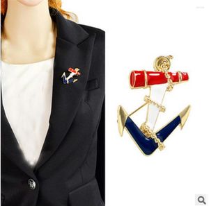 Brooches Kpop Vintage Fashion Sea Enamel/ancora Navy Anchor Brooch/women Suit Lapel Pin Accessories/damen Broschen/broche/broszka/broszki