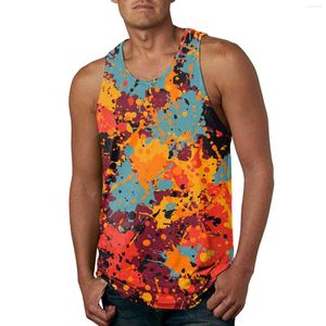 Men's Tank Tops Beach Top Fashion Print Vest Summer Casual O Neck Printed Sleeveless Gym Men Clothing Bodybuilding 2023