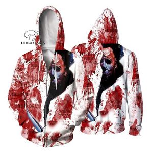 Felpe da uomo NewFashion Halloween Horror Terror Movie Personaggio Michael Myers Jason Cosplay 3DPrint Pullover Harajuku Giacca casual con cappuccio 3 LST230902