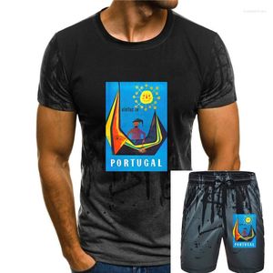 Fatos masculinos Homens T-shirt Vintage Travel Poster Portugal Visitez Le Camiseta Mulheres Camiseta