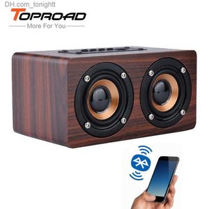 Alto-falantes portáteis TOPROAD de madeira sem fio Bluetooth Speaker portátil HiFi Shock Bass Altavoz TF caixa de som Soundbar para iPhone Sumsung Q230904