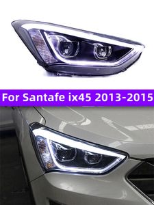 Carro conduziu a lâmpada dianteira para hyundai santafe ix45 2012-20 15 luzes running drl faróis automáticos acessório de sinal de volta